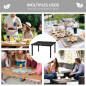 Rectangular Garden Table for 6 People, Outdoor Dining Table 140cm