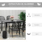 Rectangular Garden Table for 6 People, Outdoor Dining Table 140cm