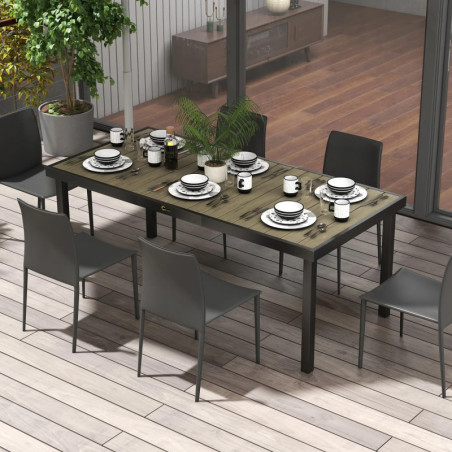 Rectangular Garden Table for 6 People, Outdoor Dining Table