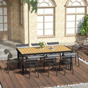 Rectangular Garden Table for 6 People, Outdoor Dining Table
