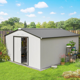 Cobertizo de Jardín 12,4 m² 340x386x200 cm con 2 Puertas