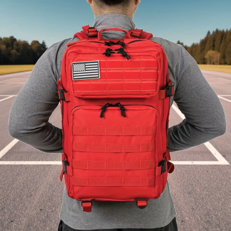 45L Outdoor Tactical Hiking Backpack Red