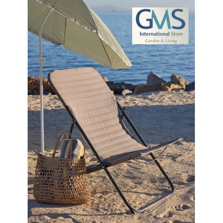Steel and polyester beach chair. Foldable. 