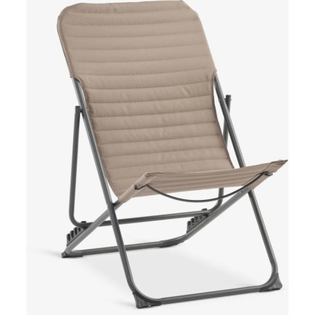 Steel and polyester beach chair. Foldable.