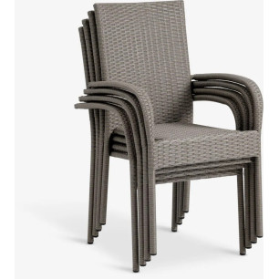 Stackable Chair Natural and BLACK Garden Chairs GMS Store