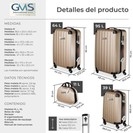 Hard‑Shell Luggage Set – 6 Colours