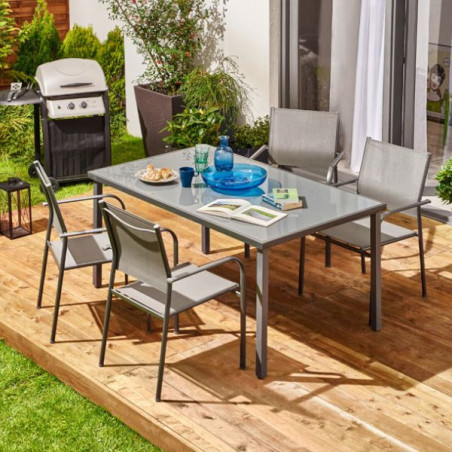 Garden Table, Gray, 150 x 90 x 72 cm Home GMS Shop