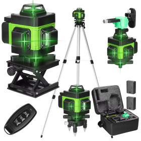 4D Laser Level with 16/12 Lines, Green Line, Self-Leveling